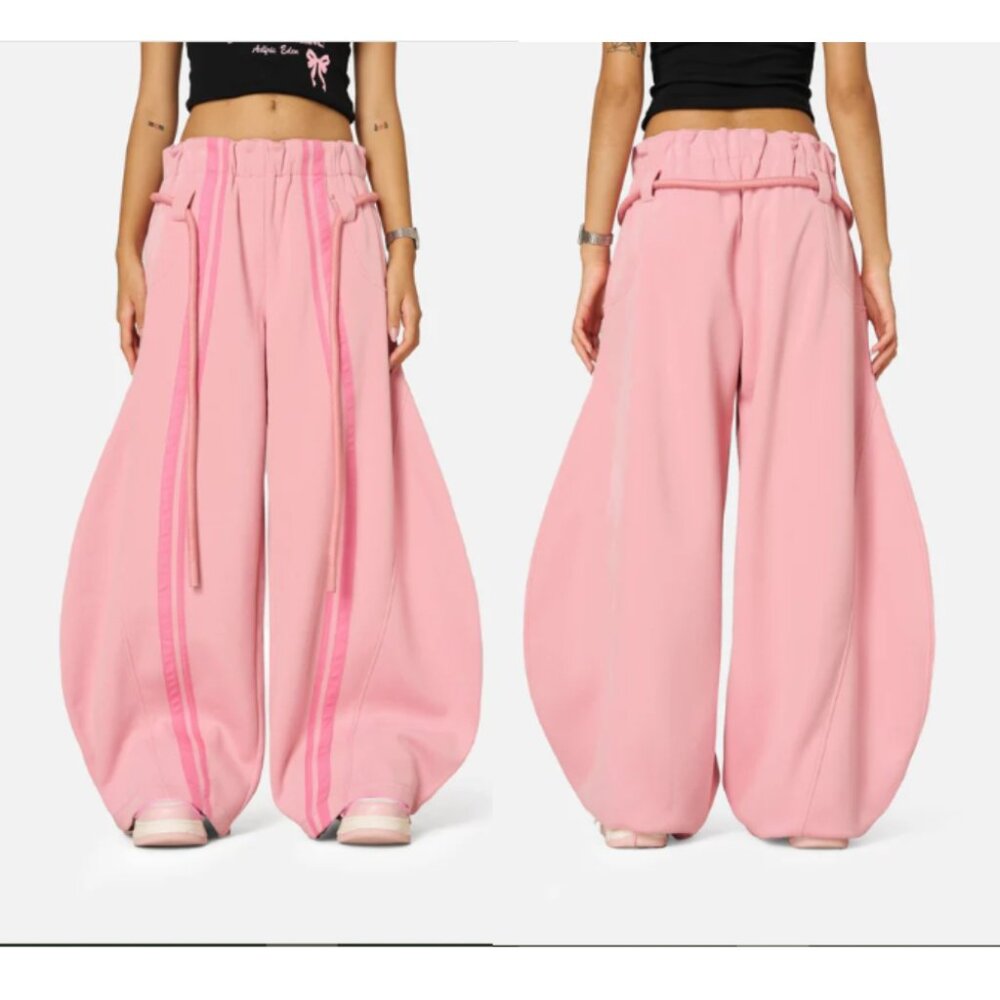 NWT Aelfric Eden Pink Stripe Super Baggy Barrel Sweatpants | Size S
